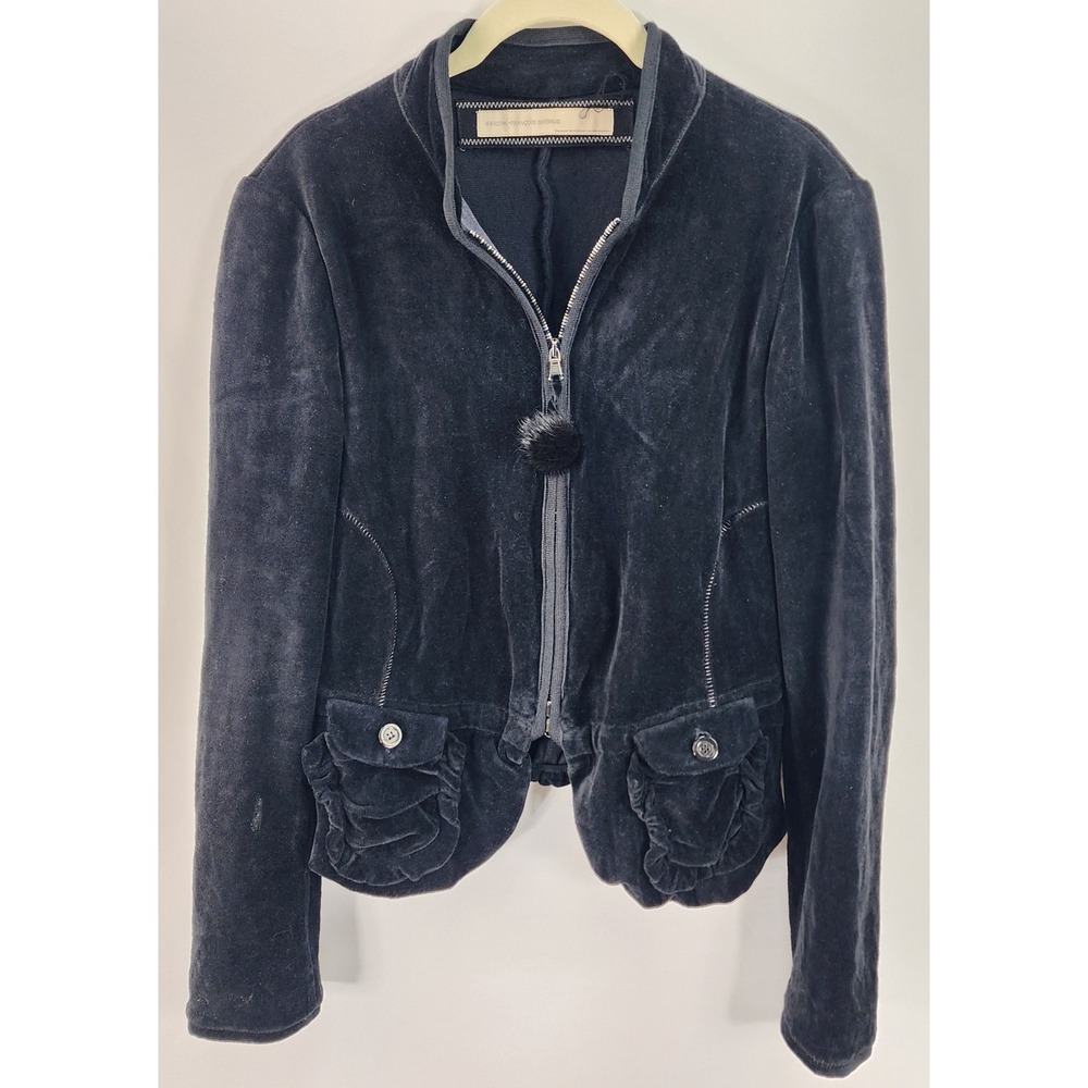 Marithe + Francois Girbaud Velour Jacket Women's 6 Black Designer Europe